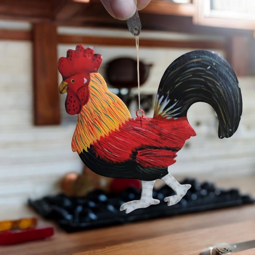 Hanging Metal Rooster Vintage Rare Collectible. - Picture 4 of 6